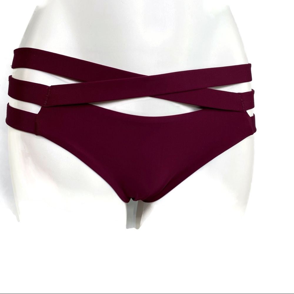 PilyQ Vino Strappy Teeny Bikini Bottom Large